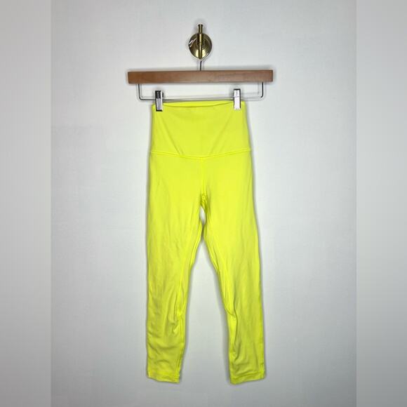 Lululemon Align High Rise Legging Crop Electric Lemon - Picture 2 of 5